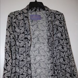 Cardigan, with black and white designs